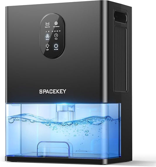Dehumidifier, 106 OZ Water Tank (1000 sq.ft) Dehumidifiers for Home, Quiet Dehumidifier for Bathroom Bedroom Basement RV with Timer Setting, Auto Shut Off, 7 Colors LED Light, Sleep Modes, Black