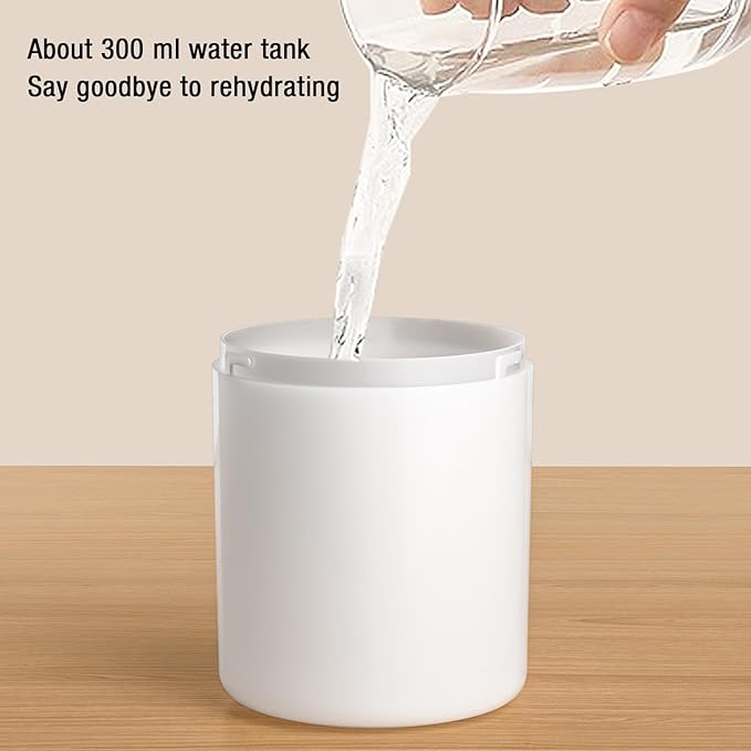 Portable Mini Humidifier, 300ML Cool Mist Humidifiers with Stand, Quiet USB Desktop Humidifier with 2 Mist Mode for Baby Bedroom Travel Office Home, Quiet Mini Humidifiers (White)