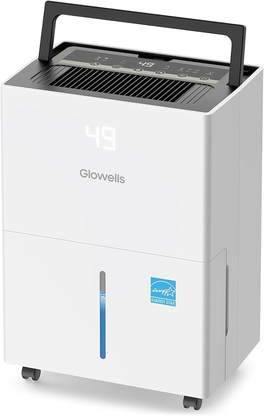5500 Sq.Ft Energy Star Dehumidifier for Basement, 80 Pints Home Dehumidifier with Drain Hose for Large Room Crawl Space, Dehumidifiers with Smart Humidity Control, 1.32 Gal Water Tank, Auto Defrost