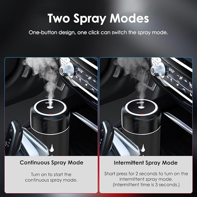 Desk Cool Mist Humidifiers, Portable Car Humidifier Diffuser with Star Night Light, Mini Humidifier Essential Oil for Car Office Desktop Bedroom (Silver)