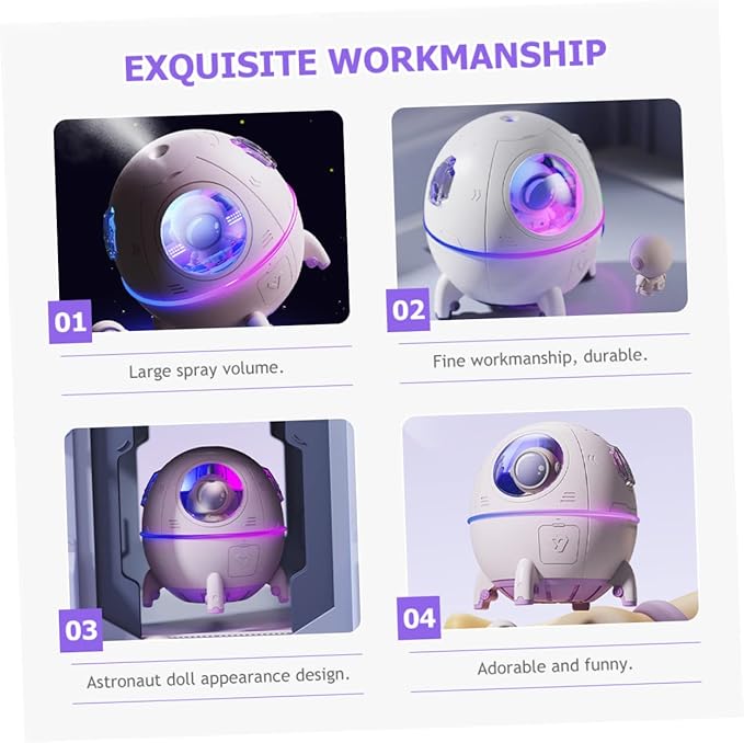 KICHOUSE Humidifiers Spaceship Design Car Diffuser Humidifier Night and Girls Room
