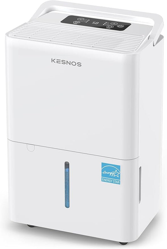 Kesnos 30 Pints Energy Star Dehumidifier for Spaces Up to 2,500 Sq. Ft, Quiet Dehumidifier for Home, Bedroom, Bathroom, Basement with Drain Hose, Featuring Mutile Mode, Auto Defrost, Timer Function
