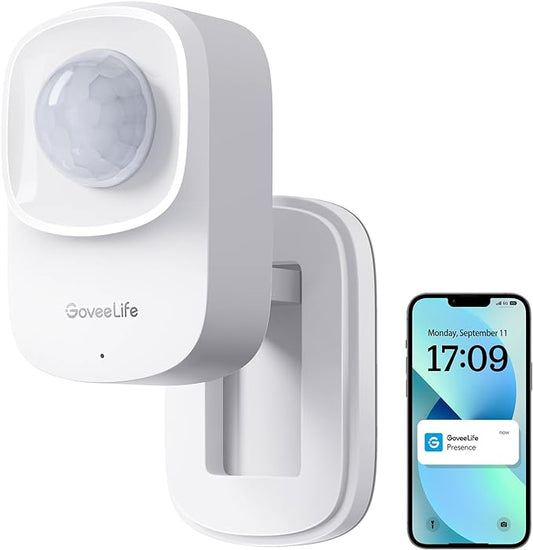 GoveeLife Human Presence Sensor, 2.4 GHz Wi-Fi Required, Smart mmWave Radar & PIR Wired Motion Sensor, Zone Positioning, Multi-Person Detection, Support Alexa & Google Home, for Indoor Home Automation