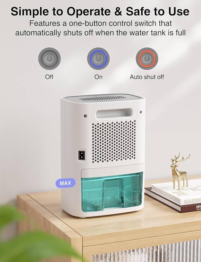 CLEVAST Small Dehumidifier for Home - 30 OZ Mini Quiet Dehumidifiers for Bathroom, Upgraded Portable Compact Air Dehumidifier for Room, Closet, RV, Camper, House (Not Cordless)