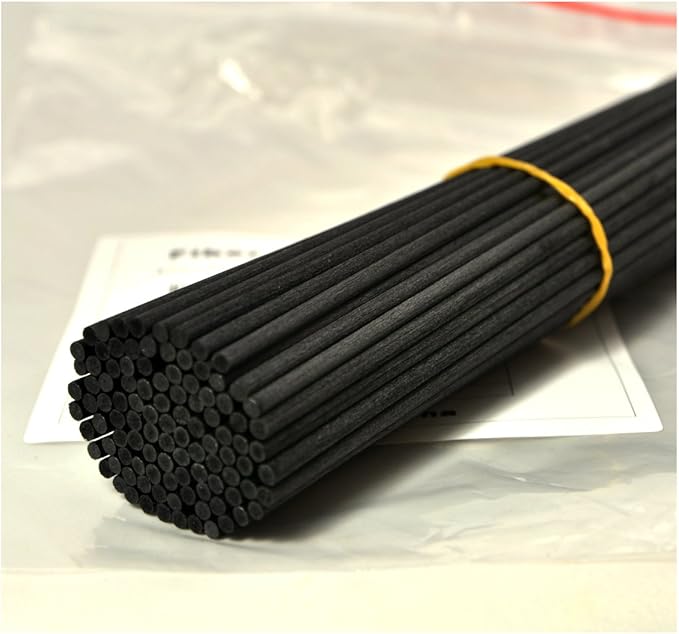 100 Pieces Fiber Reed Diffuser Replacement Refill Sticks (12" x 3mm, Black)
