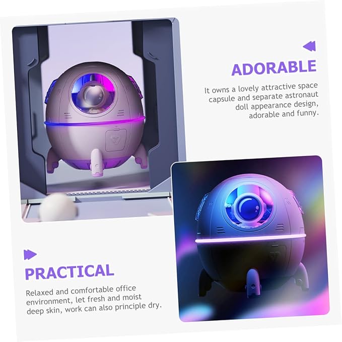 KICHOUSE Humidifiers Spaceship Design Car Diffuser Humidifier Night and Girls Room