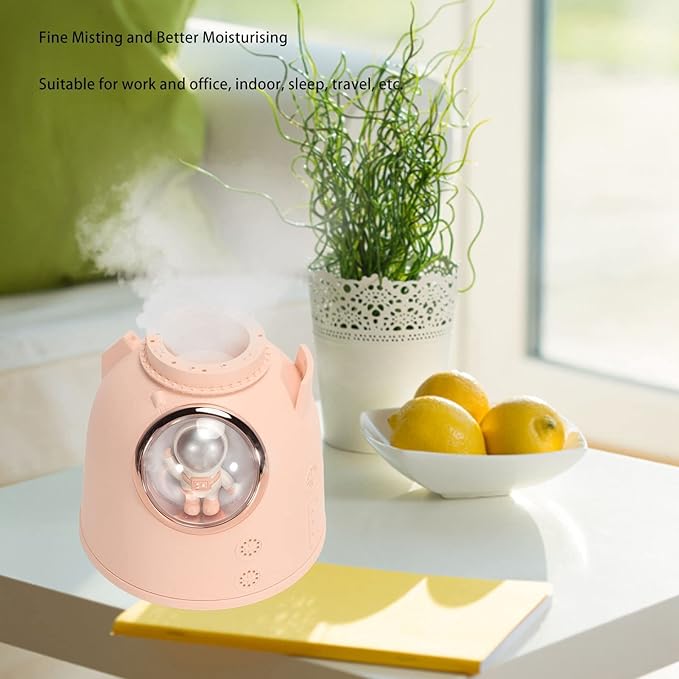 Mini Humidifier, Cute Humidifier for Bedroom, Car Humidifier, 2 Mist Modes, Super Quiet, Personal Desktop Humidifier for Office, Car, Baby Room(Pinks)