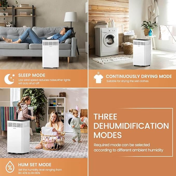 AIRPLUS 6000 Sq. Ft Dehumidifiers for Home, 135 Pints Dehumidifier for Basement with Drain Hose, Continuous Drainage, Intelligent Humidistat, Dehumidifier for bathroom, bedroom, Large Room