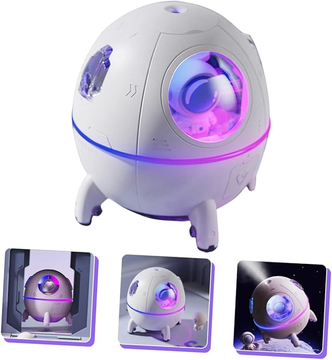 KICHOUSE Humidifiers Spaceship Design Car Diffuser Humidifier Night and Girls Room
