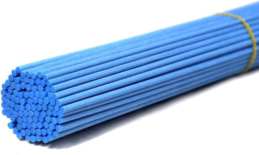 100 Pieces Fiber Reed Diffuser Replacement Refill Sticks (10" x 3mm, Ice Blue)