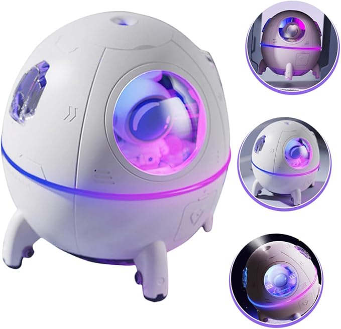 KICHOUSE Humidifiers Spaceship Design Car Diffuser Humidifier Night and Girls Room