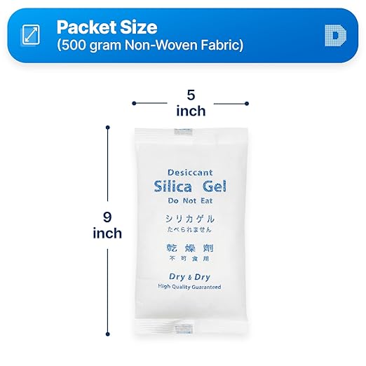 500 Gram Pack of 1"Dry&dry" Silica Gel Packet Desiccant Dehumidifiers