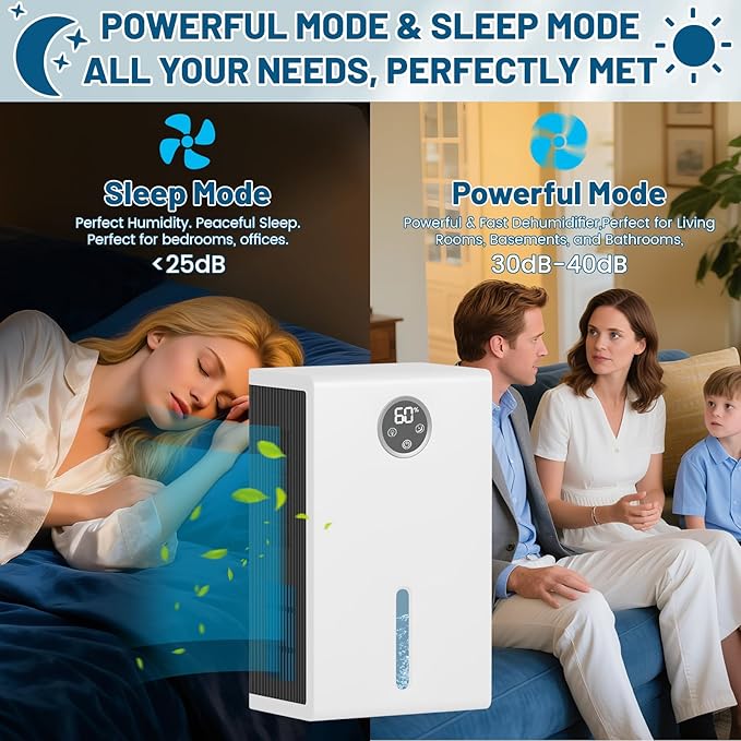 Dehumidifier for Home for Bedroom with 1000 sq.ft 120 OZ Water Tank,Dehumidifiers for Bathroom Basement with Remote Control,Auto Shut Off,Touchscreen,7 Colors LED Light