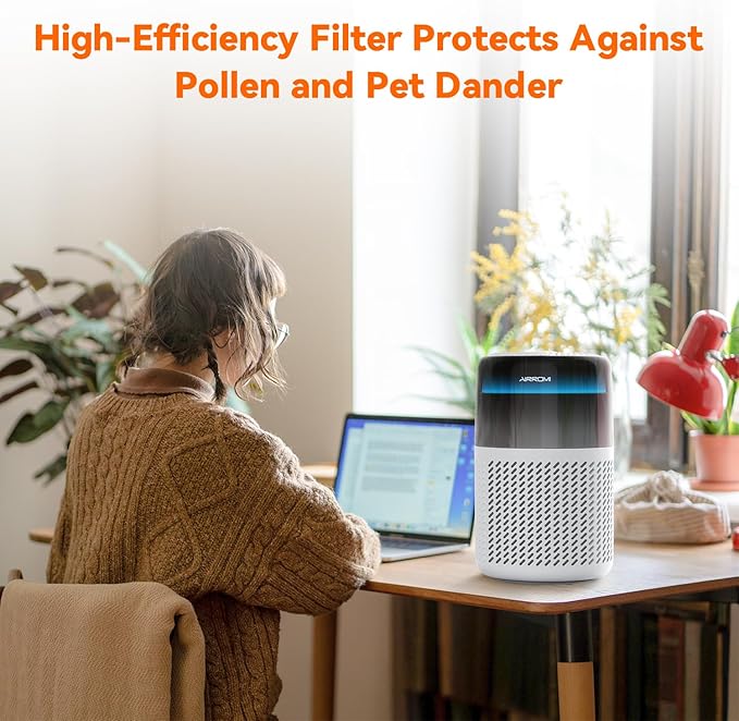 AIRROMI A2005 HEPA Air Purifier Replacement Filter, 3-In-1 Original Filter, Remove 99.97% of 0.3 Micron Particle 1 Pack White Activated Carbon 1Pack