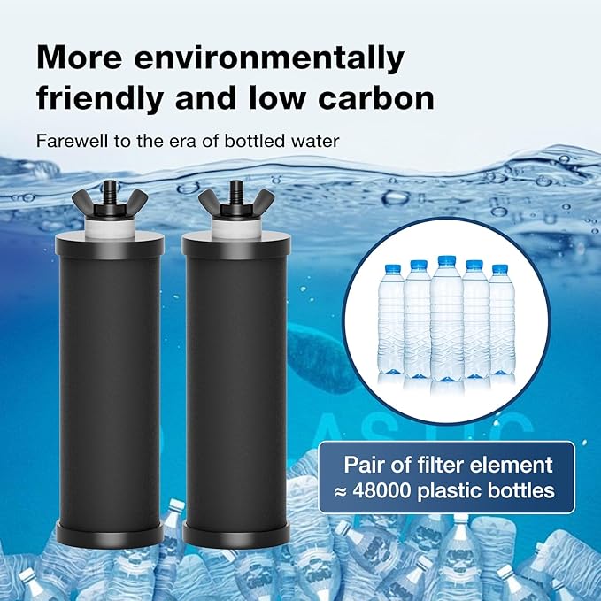 Black Purification Elements,Replacement Filters for ProOne® and Berkey® Filters,ProOne® Big+ or Berkey® Big Countertop Gravity Water Filter System and Purewell System (4 Pack)