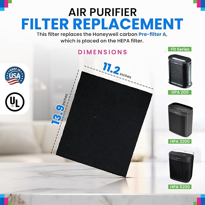 Bagean Activated Carbon Pre Filter A Replacement - Compatible with Honeywell HPA200 Air Purifier Series - Fits Honeywell HPA200 Prefilter A - Air Filters Absorb Odors and Freshen Your Home (8-Pack)