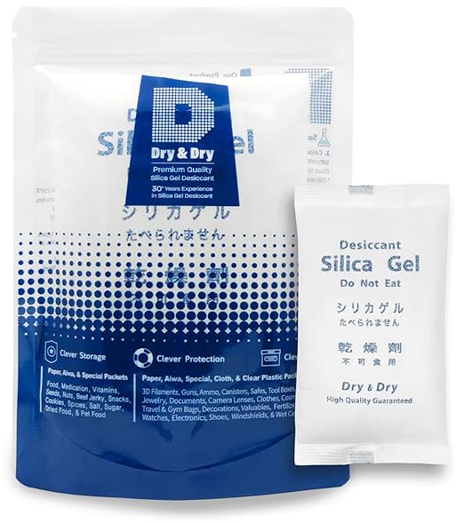 500 Gram Pack of 1"Dry&dry" Silica Gel Packet Desiccant Dehumidifiers