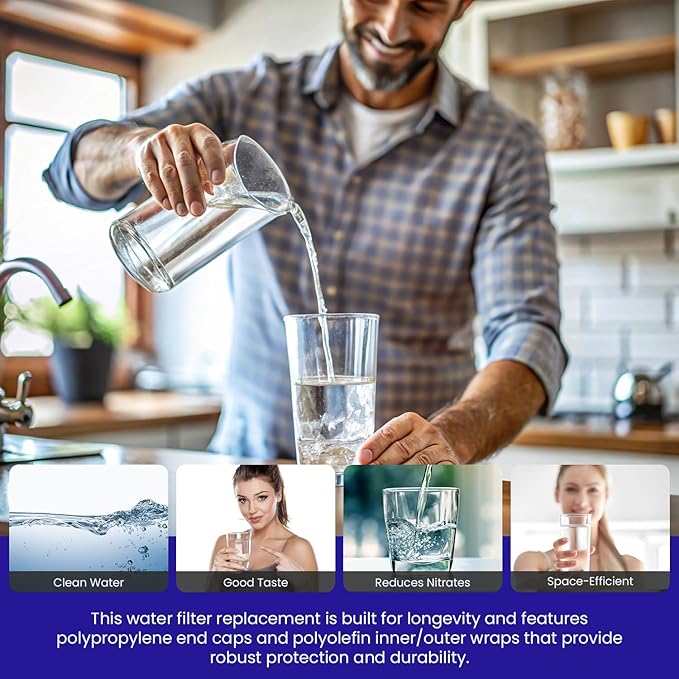 Crystal Quest Nitrate Removal + SMART Filter Cartridge 2-7/8" x 20" - Reduces Nitrates, Fits Reverse Osmosis & Whole House Systems, Long-Lasting, Easy Installation, Heavy-Duty Water Filtration