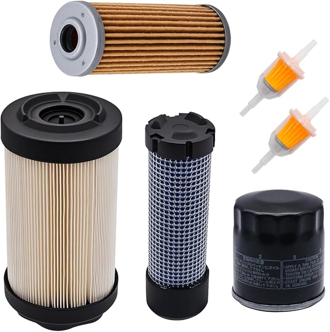 Primary Secondary Air Filter LVU34503 LVU34504 Fit for John Deere 1023E 1025R 1026R 2025R 2026R 2400 2550 2700 2750 with M801101 CH10479 Fuel Filter and M806418 Oil Filter