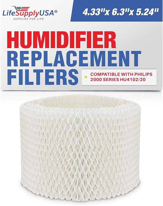 LifeSupplyUSA Humidifier Filter Replacement Wick Compatible with Philips 2000 Series HU4102/20 Humidifiers