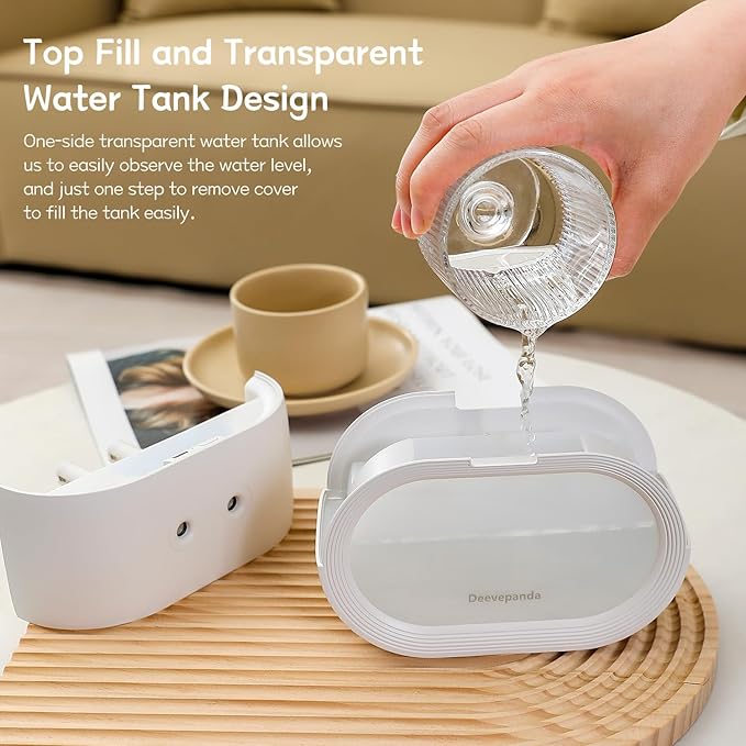 Small Dual Cool Mist Humidifiers for bedroom,500ml Mini Plant Humidifier indoor, Rechargeable Battery Powered Portable Desk Baby Humidifiers for Kids Room Home Baby Nursery, Office