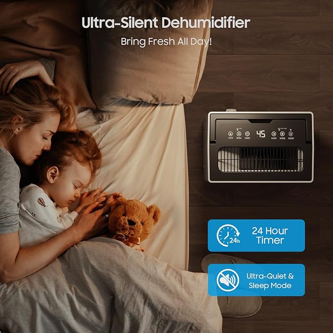 4500 Sq.ft Energy Star Dehumidifier for Home Basement, Glowells 52 Pints Large Room Dehumidifier with Drain Hose & Water Tank 0.58 Gal, Dehumidifiers with Smart Humidity Control, Auto Defrost