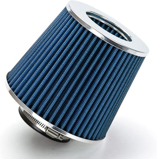 BLUE 2.75" 70 mm Inlet Cold Air Cone Replacement Performance Washable Clamp-On Dry Air Filter