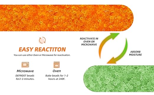 Adsorbco Rechargeable Desiccant, Indicating Silica Gel Packets, Moisture Absorbers for Storage, Gun Safe Dehumidifiers (10, 500g)