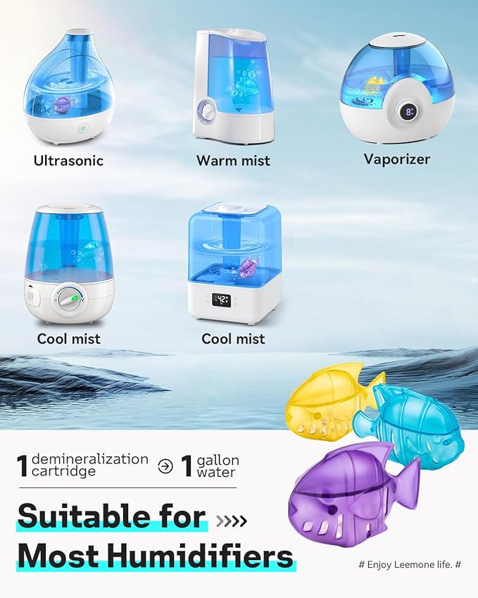 Leemone Humidifier Cleaning Fish for Humidifiers & Fish Tanks, 10 Pack Humidifier Cleaner, Purifies Water, Prevents Hard Water Build Up, Reduces Scale