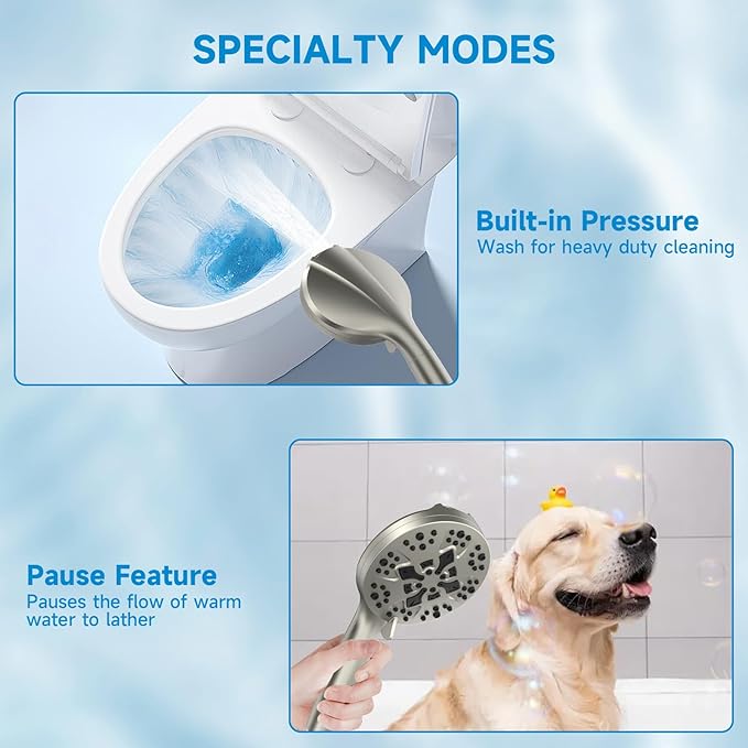 Filtered Shower Heads With Handheld Spray Combo, High Pressure 6" Rain Showerhead & 5" Handheld Dual Shower Head with Filters, Double Shower Heads Set for Hard Water, 69" Shower Hose