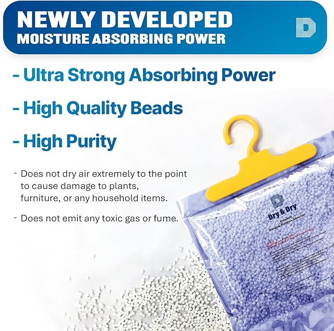Dry & Dry 7 Packs [Net 14.1 Oz/Pack] Moisture Absorbers Dehumidifiers for Home Dehumidifier for Basement Dehumidifiers for Bedroom Small Dehumidifiers - Dehumidifiers Moisture Absorbers