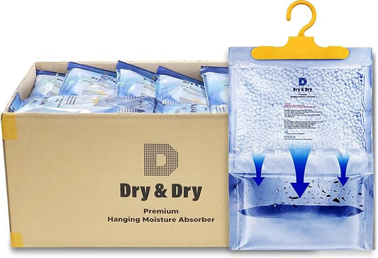 Dry & Dry 90 Packs [Net 7 Oz/Pack] Moisture Absorbers Dehumidifiers for Home Dehumidifier for Basement Dehumidifiers for Bedroom Small Dehumidifiers - Dehumidifiers Moisture Absorbers