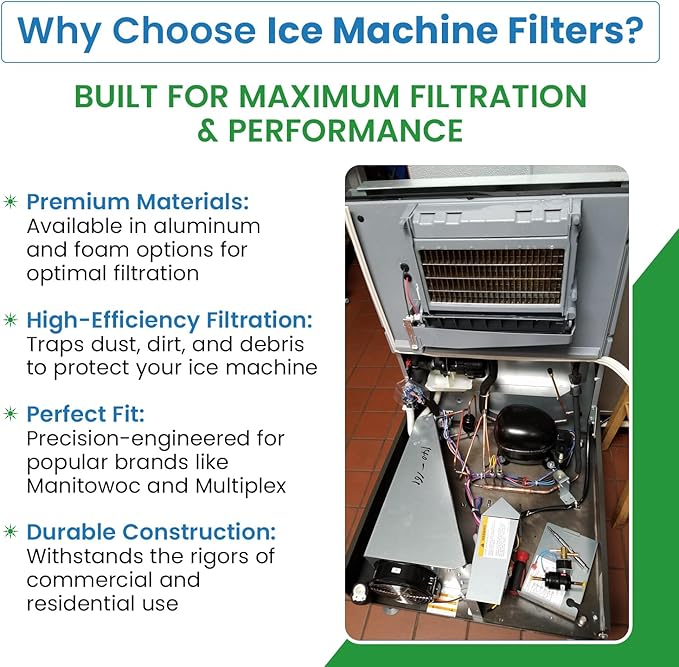 Filter Everything Replacement Aluminum Ice Machine Filter Compatible with Manitowoc Ice 4040193 – 12.75 x 14.25 x 3/32 – 1 Pack – Made in USA