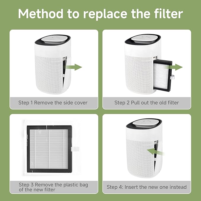 4 Pack DH02 3-in-1 Activated Carbon Replacement Filter Compatible with Tenergy Sorbi DH02 2 in 1 Dehumidifier(1000ML), Afloia AQ8 Q8 / Honati DP2201/ Hysure Q7 Air Purifi-er