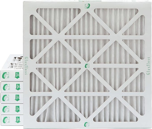 Glasfloss 20x20x2 MERV 10 (FPR 5-6) 2" Inch Pleated Air Filters Box of 6. Actual Size: 19-1/2 x 19-1/2 x 1-3/4
