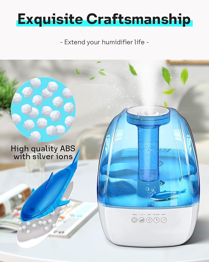Leemone Humidifier Cleaner Float Shark & Fish -Humidifier Accessories Compatible with All Humidifiers and Fish Tanks(6 Pack)