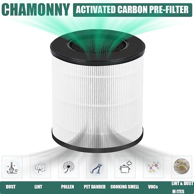 B-D02U Filter Replacement, Compatible with VEWIOR B-D02U Air Purifier and MOO-KA B-D02L and KOIOS B-D02L Air Purifier, 3-in-1 H13 True HEPA Filter and Activated Carbon Filter, 2Pack