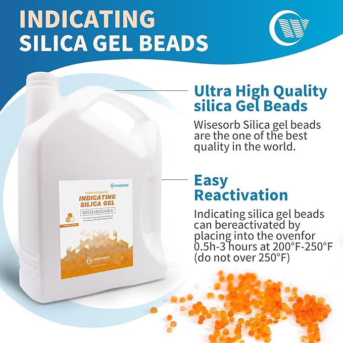 7.5 LBS Indicating Silica Gel (Orange to White), Reusable Dehumidifiers Desiccant Moisture Absorbers