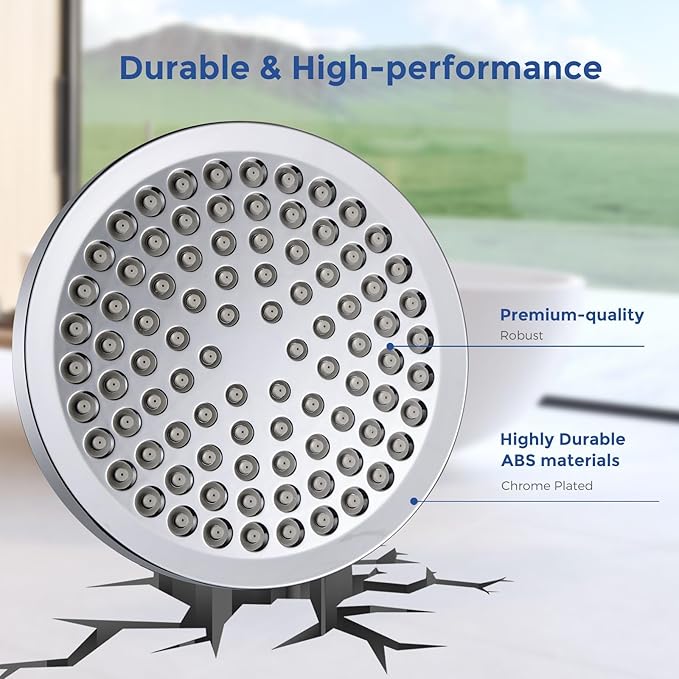 Filtered Shower Head with 23 Stage Water Softner,High Pressure Shower Filter Head for Hard Water,Powerful Shower Head with Filters,Reduces Chlorine and Heavy Metals(6" Round,Polished Chrome)