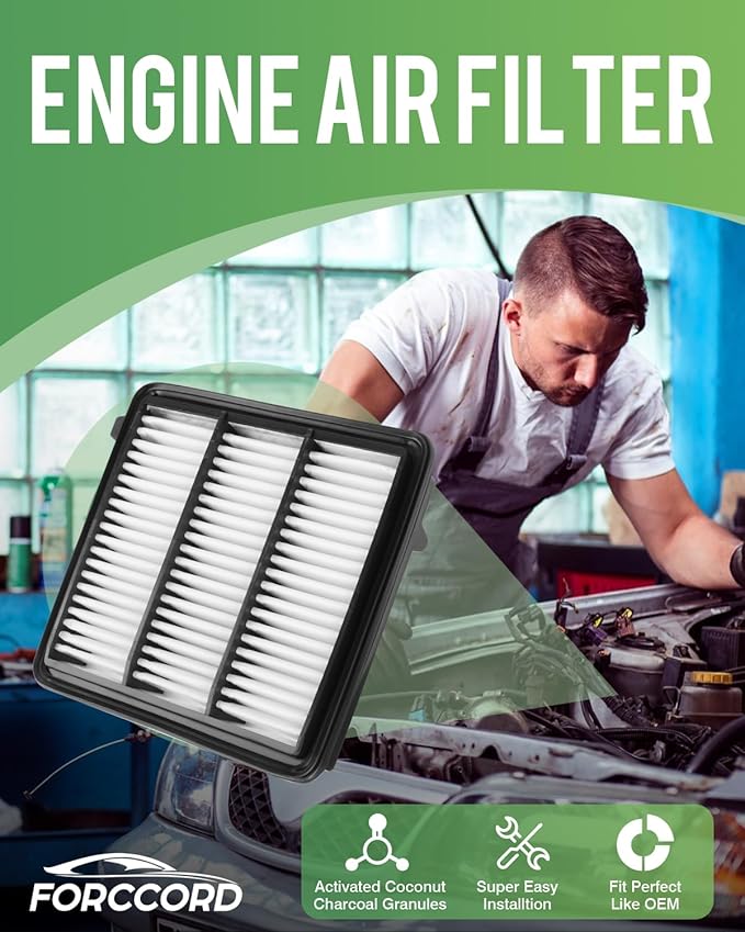 Cabin & Engine Air Filter Fit for Honda Accord 1.5L 2022 2021 2020 2019 2018 Activated Carbon Cabin Filter Replacement CF10134 CA12290 Air Filter for My Accord Car