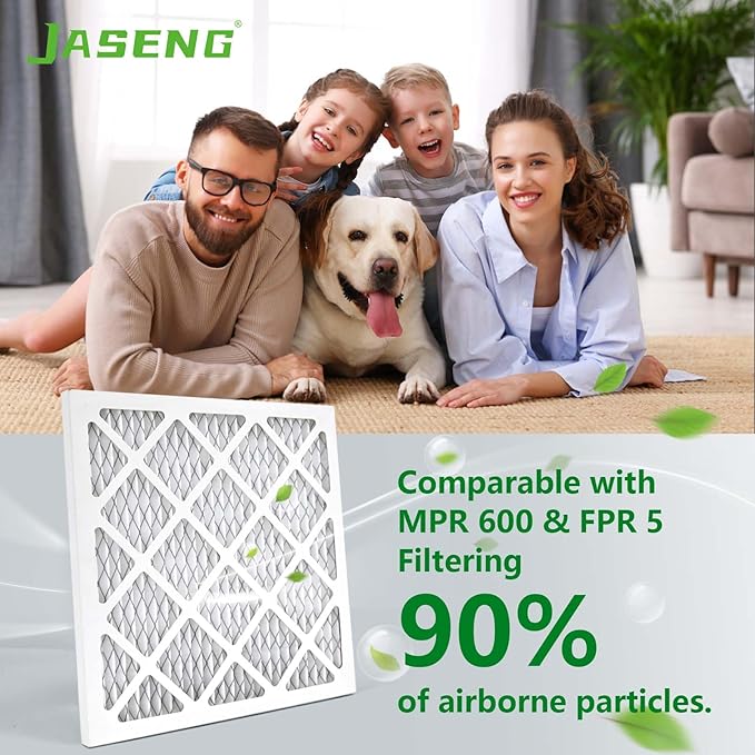 10x10x1 Furnace Air Filters 4 Pack, MERV 8 MPR 600 & FPR 5 Filtering, HVAC Air Filter Replacement (exact dimensions: 9 3/4"x9 3/4"x3/4")