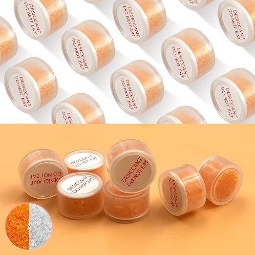 1 Gram 2000 Pack Desiccant Packs Food Grade, Silica Gel Capsule with Indicating Silica Gel Beads (Orange to White), Moisture Absorber Packets Silica Gel Packets