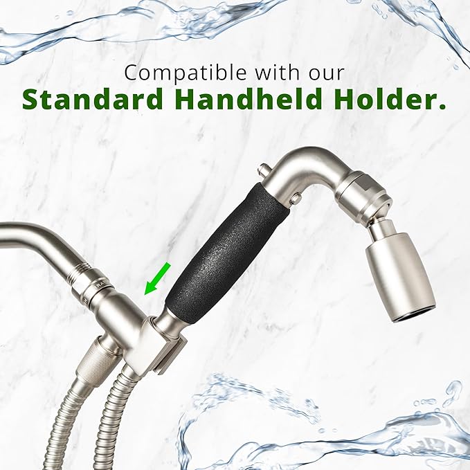 High Sierra® Solid Metal Handheld Shower Head, Lead-Free, with Built-In Trickle Valve. Shower Hose and Holder Not Included. Low Flow 1.25 GPM. Polished Chrome