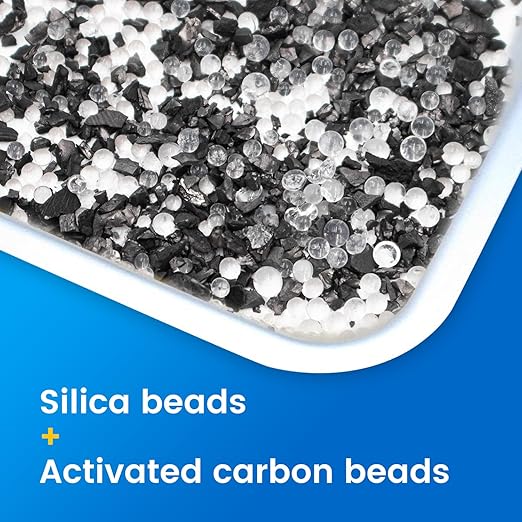 100Pcs 14 Gram Food Safe Desiccant Packs, High Absorption Capacity for Moisture & Odor, Silica Gel & Coconut Shell Activated Carbon Packets for Storage