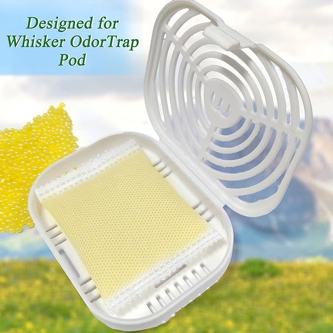 12 Pack Odor Remover Refills Compatible with Whisker OdorTrap Pod, Cat Toilet Odor Eliminates Deodorant for Litter-Robot and Traditional Litter Boxes (12* Lemon)