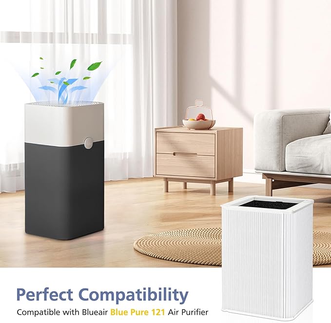 121 Replacement Filter Compatible with Blueair Blue Pure 121 Air Purifier, 2-in-1 HEPA Filters with Parti-cle and Activated Carbon Replacement Filter, 1 Pack
