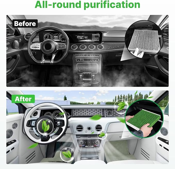 2-Pcs Cabin Air Filter for QX50 2019-2025, QX55 2022-2025, QX60 2022-2025, Altima 2019-2025 2026, Rogue 2021-2025 2026 Cabin Filter for Car Replacement for 272775NA1A Automotive Accessories