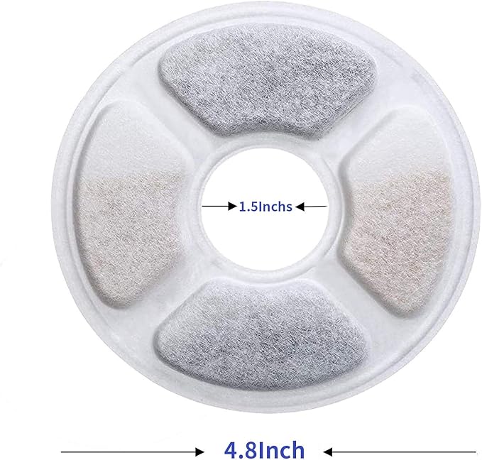 Replacement Filters for Pet Water Fountain - Activated carbon Filters for Cats and Dogs Automatic Water Dispenser (8 Pack)
