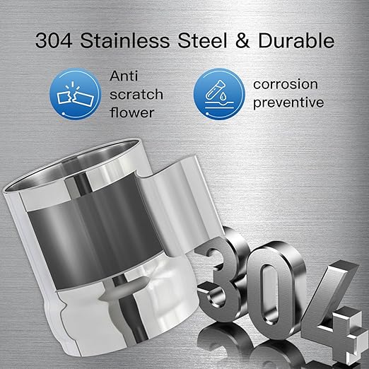 2.25G Stainless Steel Gravity-Fed Water Filter System with 2 Black Purification Filter and Metal Spigot, NSF/ANSI 42 Certification, Reduces up to 99% of Chlorine, for Home, Camping, Outdoor