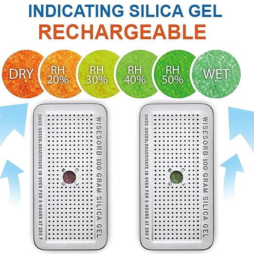 100 Gram 30 Pack Indicating Silica Gel Canister, Gun Safe Dehumidifier (Orange to Green), Reusable Desiccant Canister Dehumidifier